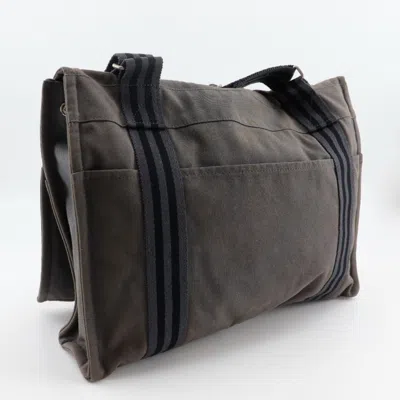 Pre-owned Hermes Fourre Tout Gray Cotton Canvas Shoulder Bag ()