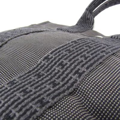 Pre-owned Hermes Her Line Black Gray Polyamide Polyester Tote Bag ()