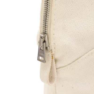 Pre-owned Hermes Ivory Canvas Clutch Bag Pouch ()