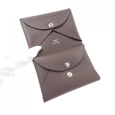 Pre-owned Hermes Mocha Coin Purse/coin Case () In Brown