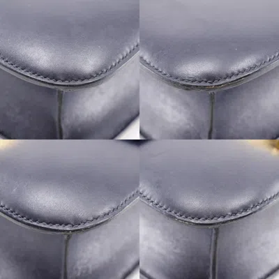 Pre-owned Hermes Navy Box Calf Leather Shoulder Bag ()