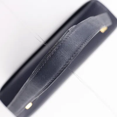 Pre-owned Hermes Navy Box Calf Leather Shoulder Bag ()