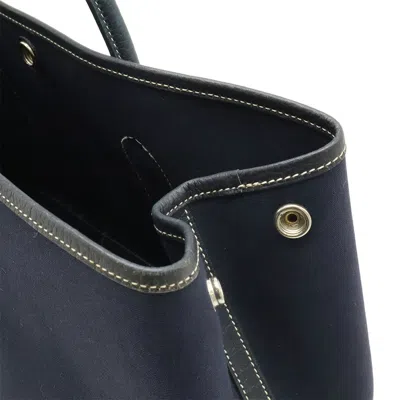 Pre-owned Hermes Navy Toile Officier Leather Handbag Tote Bag ()