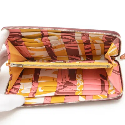 Pre-owned Hermes Rouge H Epsom Leather Long Wallet (bi-fold) () In Red
