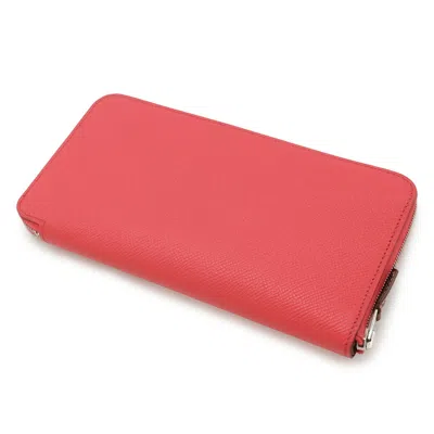 Pre-owned Hermes Silk'in Pink Leather Long Wallet (bi-fold) ()
