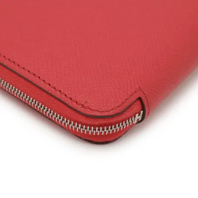 Pre-owned Hermes Silk'in Pink Leather Long Wallet (bi-fold) ()