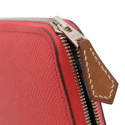 Pre-owned Hermes Silk'in Pink Leather Long Wallet (bi-fold) ()