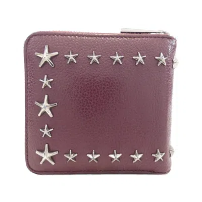 Pre-owned Jimmy Choo Gunmetal Leather Coin Purse/coin Case ()