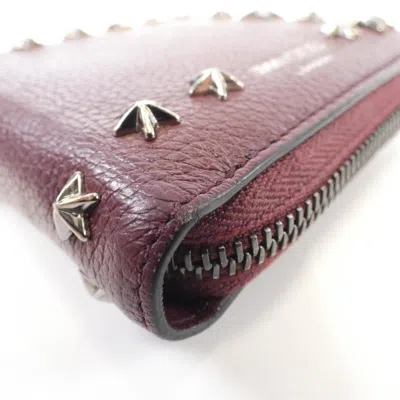 Pre-owned Jimmy Choo Gunmetal Leather Coin Purse/coin Case ()