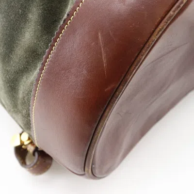 Pre-owned Loewe Black Brown Green Suede Backpack ()