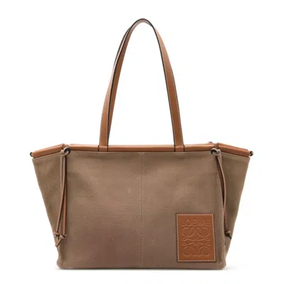 Pre-owned Loewe Brown Pink Canvas Leather Shoulder Bag Tote Bag ()