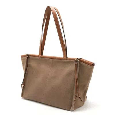 Pre-owned Loewe Brown Pink Canvas Leather Shoulder Bag Tote Bag ()