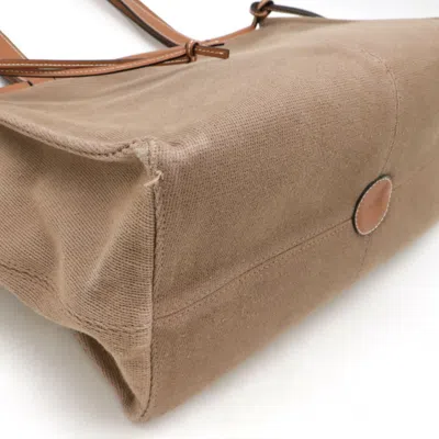 Pre-owned Loewe Brown Pink Canvas Leather Shoulder Bag Tote Bag ()