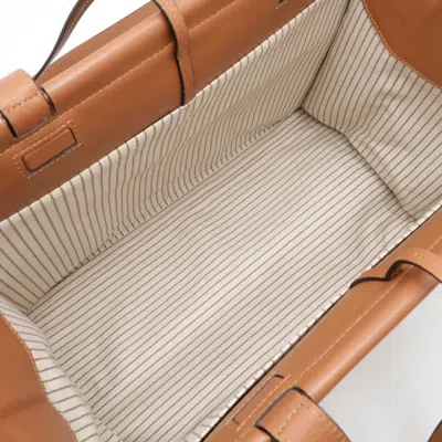 Pre-owned Loewe Brown Pink Canvas Leather Shoulder Bag Tote Bag ()