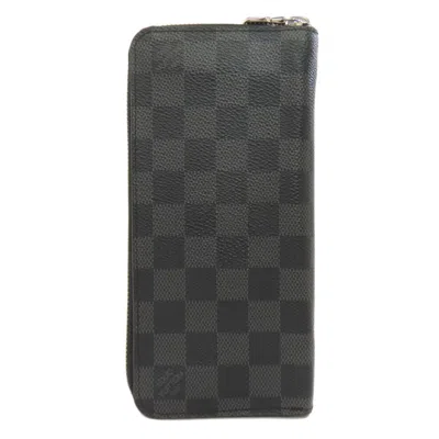 Pre-owned Louis Vuitton Black Damier Graphite Damier Canvas Long Wallet (bi-fold) ()