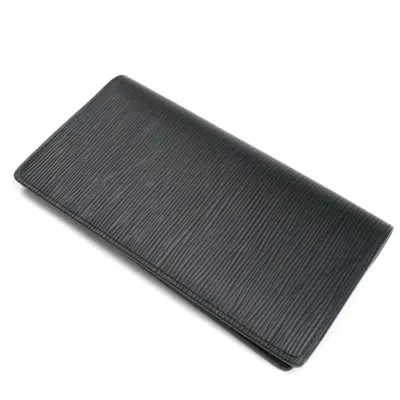 Pre-owned Louis Vuitton Black Epi Leather Long Wallet (bi-fold) ()