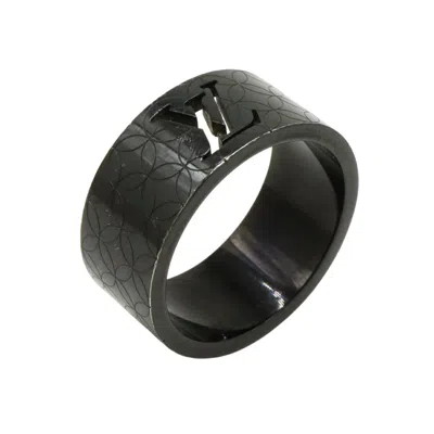 Pre-owned Louis Vuitton Black Noir Metal Band Ring ()