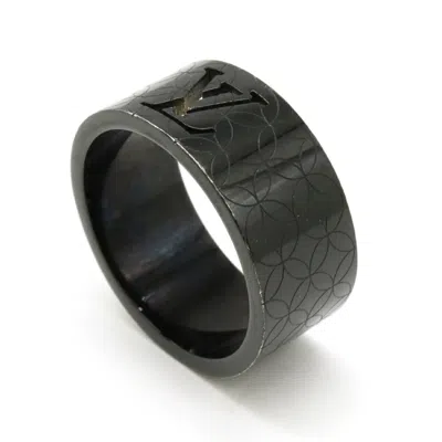 Pre-owned Louis Vuitton Black Noir Metal Band Ring ()