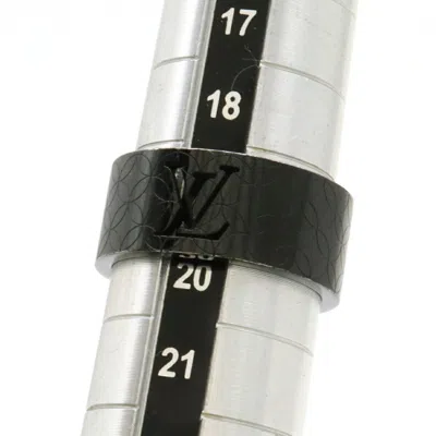 Pre-owned Louis Vuitton Black Noir Metal Band Ring ()