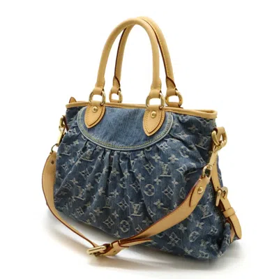 Pre-owned Louis Vuitton Blue Monogram Denim Handbag Shoulder Bag Tote Bag ()