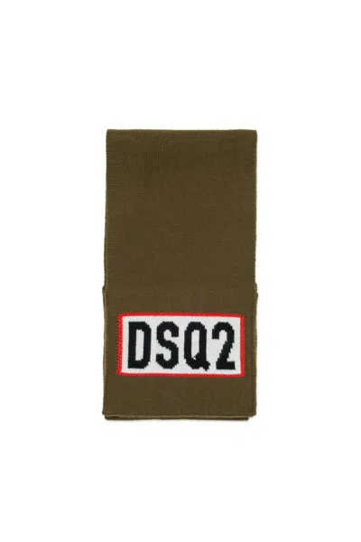 Dsquared2 Sciarpa In Misto Lana Con Logo Dsq2