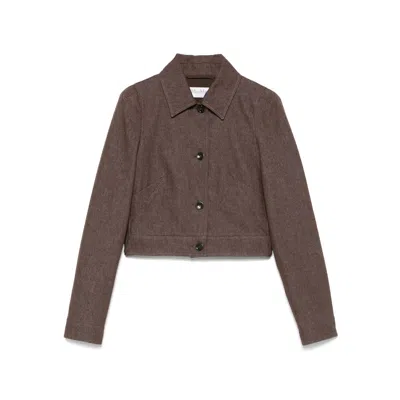 Max Mara Carpa Cropped Denim Jacket By  In Brown