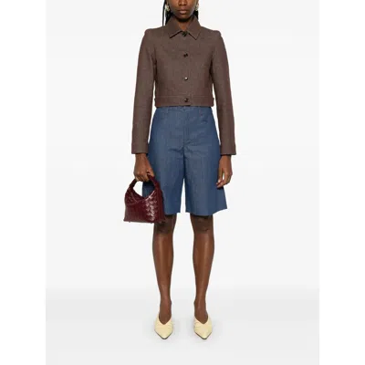 Max Mara Carpa Cropped Denim Jacket By  In Brown