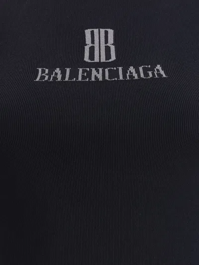 Balenciaga Women Logo Tank Top In Black