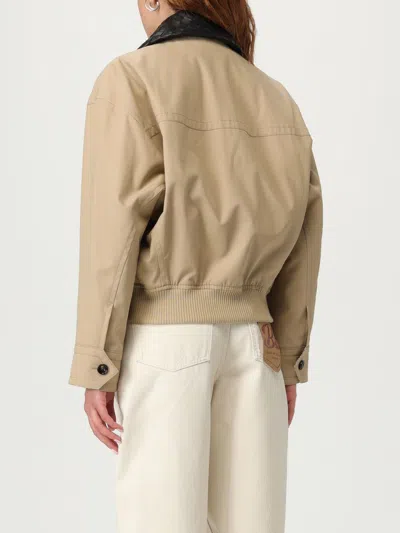 Bottega Veneta Beige Jacket With Removable Collar With Intrecciato Motif In Cotton Woman In Neutral