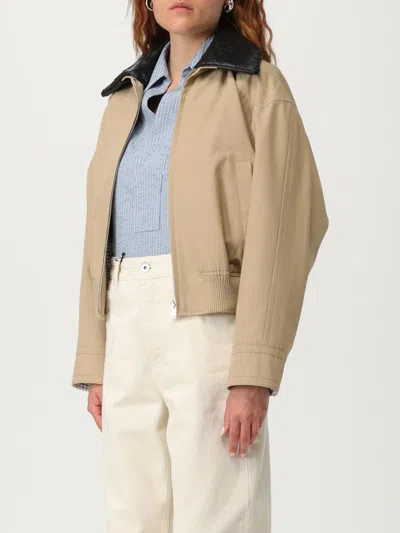 Bottega Veneta Beige Jacket With Removable Collar With Intrecciato Motif In Cotton Woman In Neutral