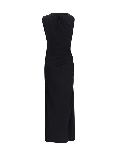 Bottega Veneta Asymmetric Hem Viscose Jersey Dress In Black