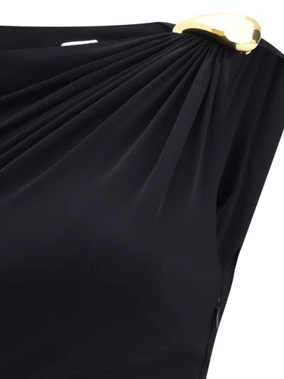 Bottega Veneta Asymmetric Hem Viscose Jersey Dress In Black