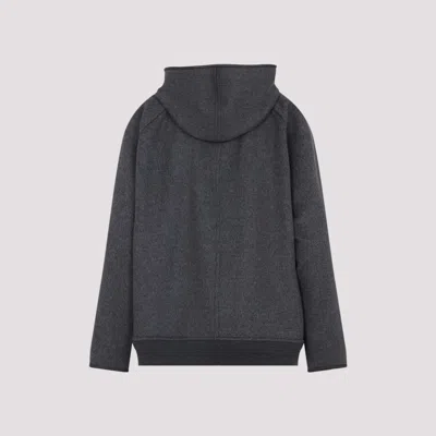 Bottega Veneta Wool Jacket With Hood And Leather Trim