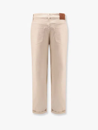 Brunello Cucinelli Men Traditional Fit Denim Trousers In Neutral