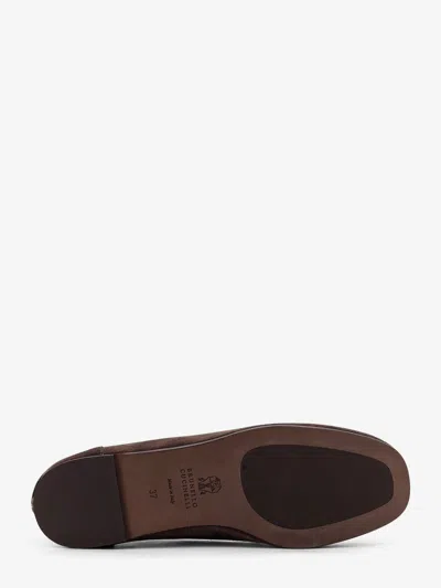Brunello Cucinelli Women Suede Loafers With Monili Detail
