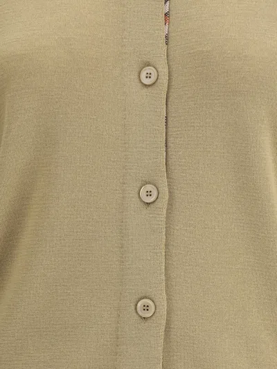 Burberry Structured Wool Cardigan Check Pattern