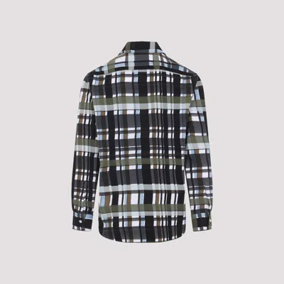 Bottega Veneta Checked Collar Shirt Long Sleeves In Gray