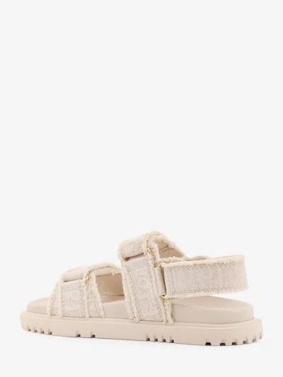 Dior Women Act Fabric Sandals With  Oblique Motif In Neutral
