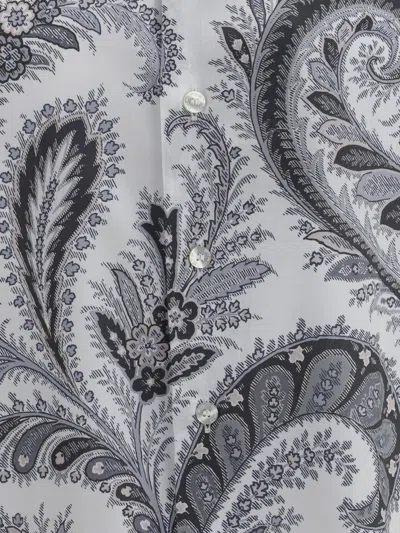 Etro Floral Paisley Button-up Shirt In Gray