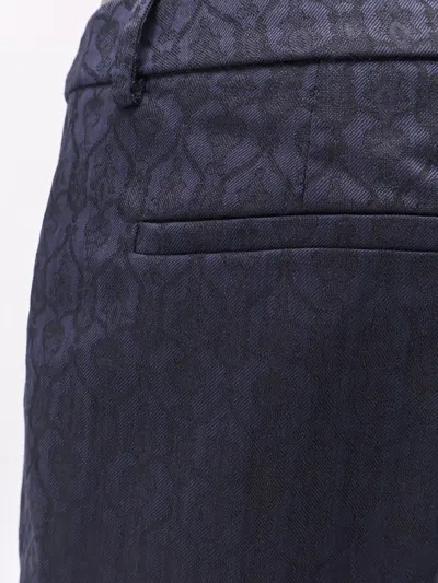 Etro Women Wool Trousers With Iconic Motif In Blue