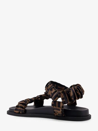 Fendi Women Feel Elastic Satin Sandals With Ff Motif