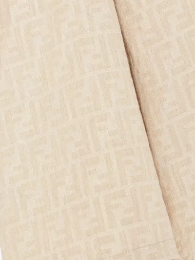 Fendi Women Ff Cotton And Linen Jacket In Neutral