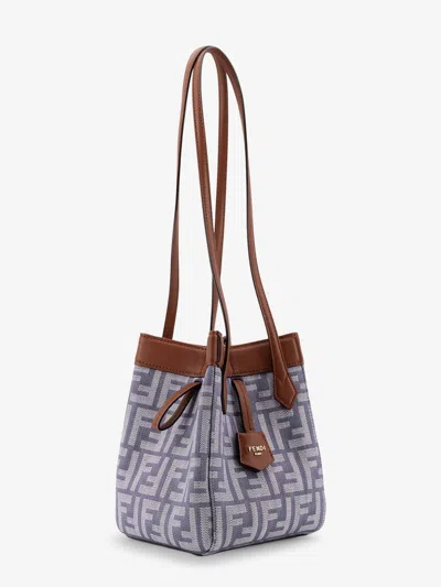 Fendi Women Origami Mini Ff Jacquard Fabric And Leather Shoulder Bag