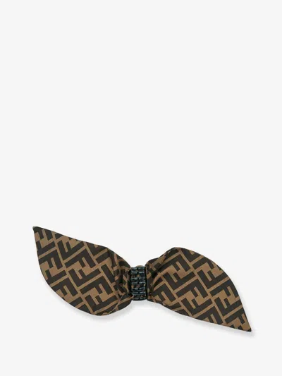 Fendi Women Silk Twill Hair Clip With Ff Motif