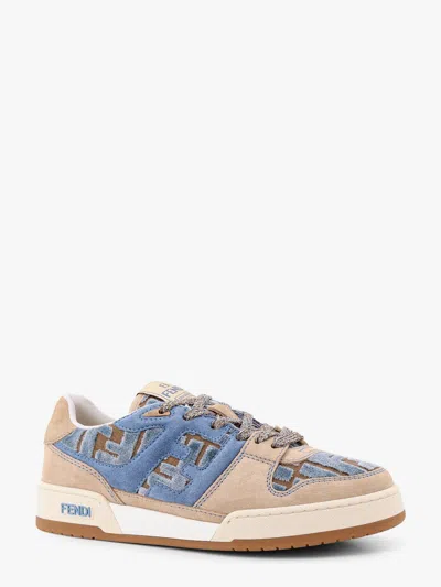 Fendi Women Suede Sneakers With Ff Inserts In Blue