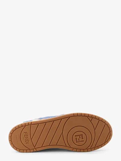 Fendi Women Suede Sneakers With Ff Inserts In Blue