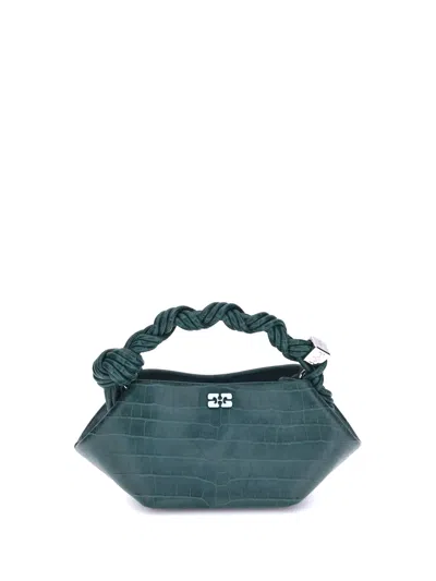 Ganni Women Bou Mini Crocodile Patent Leather Handbag