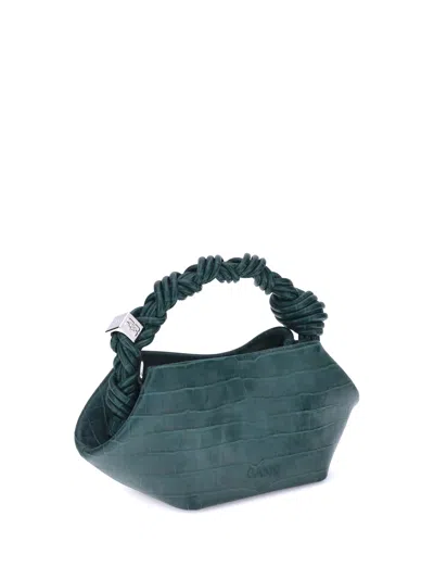 Ganni Women Bou Mini Crocodile Patent Leather Handbag