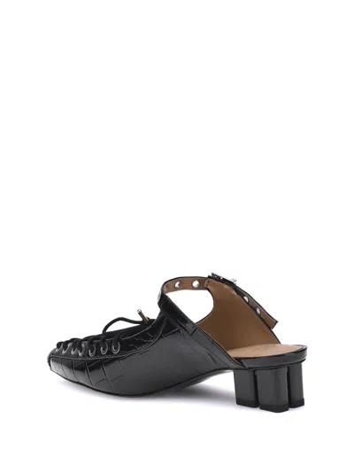 Ganni Women Oleatex Laced Mules In Black