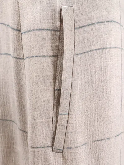 Giorgio Armani Women Printed Silk Trouser In Gray
